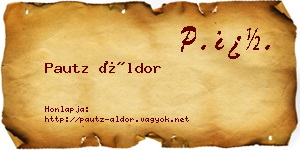Pautz Áldor névjegykártya